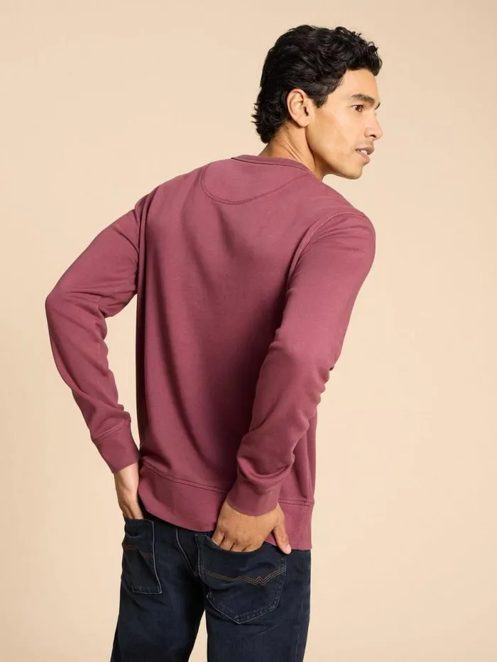 Men Crew Neck Sweat Mid Plum White Stuff Knitwear Men Crew Neck Sweat Mid Plum White Stuff Knitwear