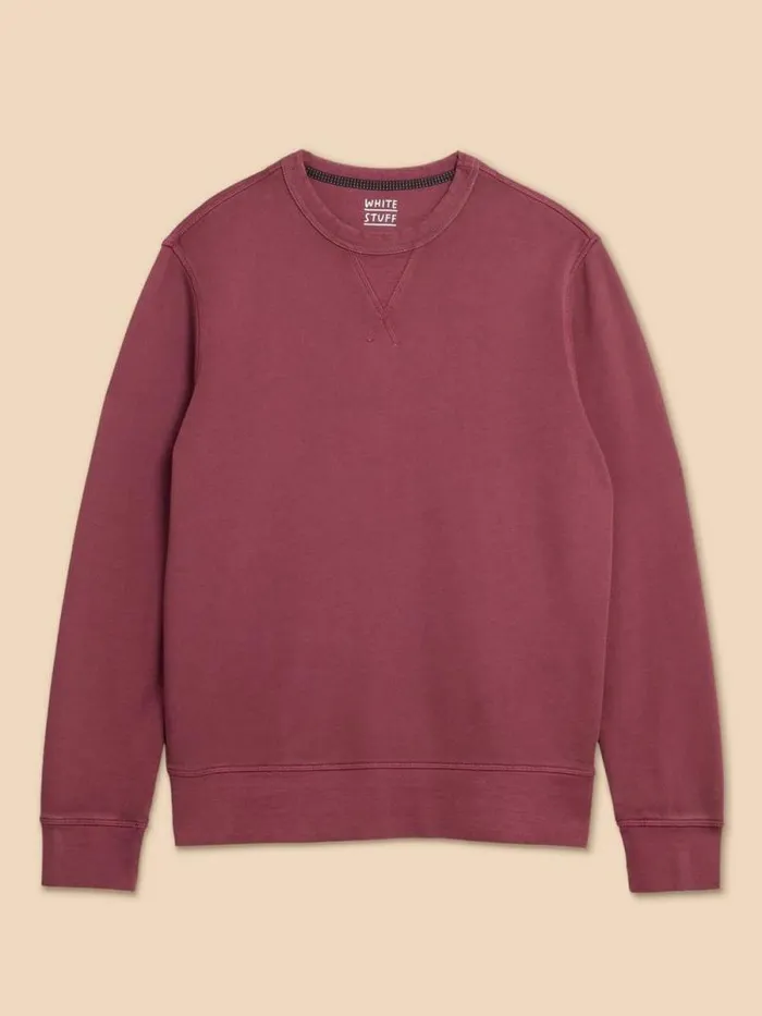Men Crew Neck Sweat Mid Plum White Stuff Knitwear Men Crew Neck Sweat Mid Plum White Stuff Knitwear