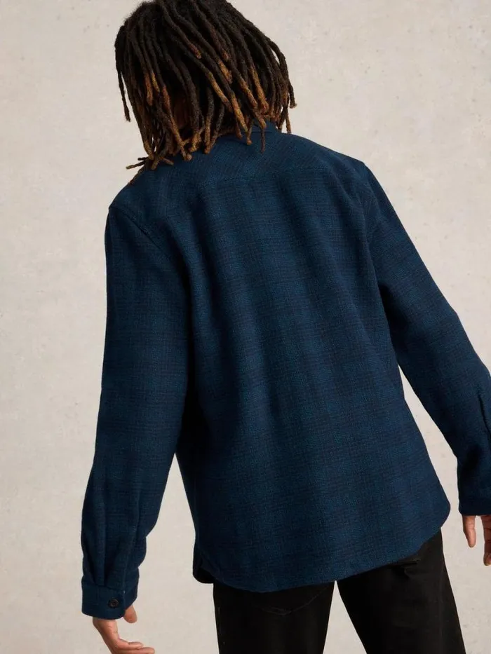 Men Darwen Texture Overshirt Navy Multi White Stuff Shirts Men Darwen Texture Overshirt Navy Multi White Stuff Shirts