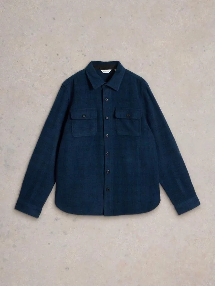Men Darwen Texture Overshirt Navy Multi White Stuff Shirts Men Darwen Texture Overshirt Navy Multi White Stuff Shirts