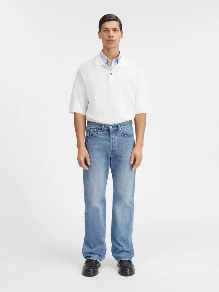 Men Denim JACQUEMUS The Straight DeNmes Denim Pants Bluetabac
