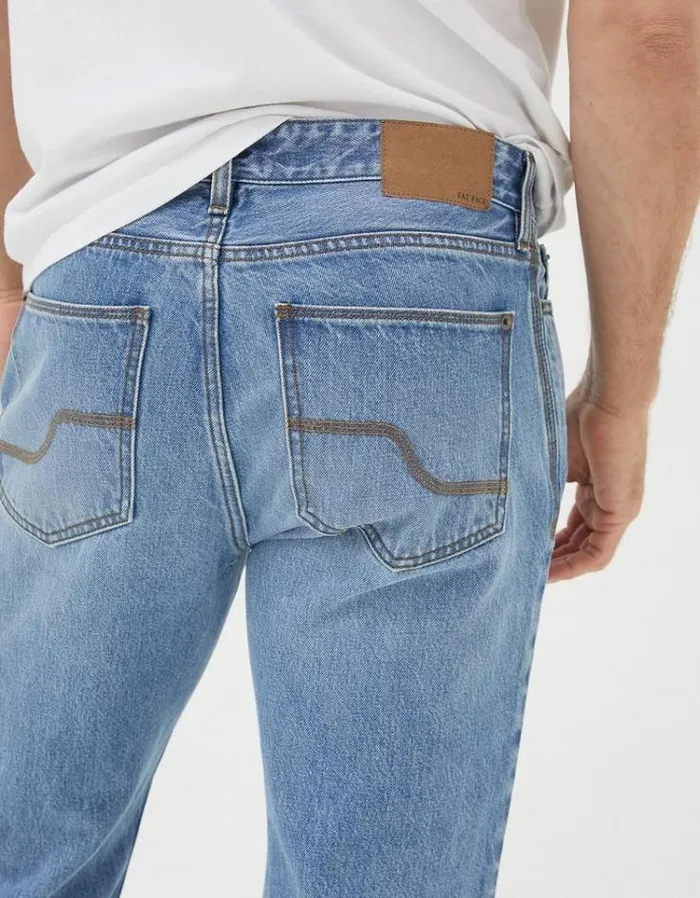 Men FatFace Jeans Straight Fit Jeans Light Denim Blue
