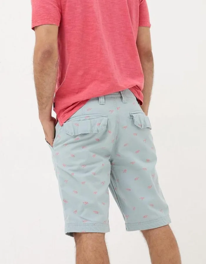 Men FatFace Shorts Cove Lobster Print Shorts Light Blue