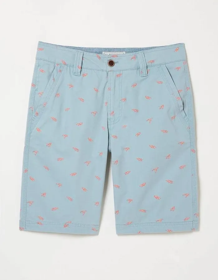 Men FatFace Shorts Cove Lobster Print Shorts Light Blue