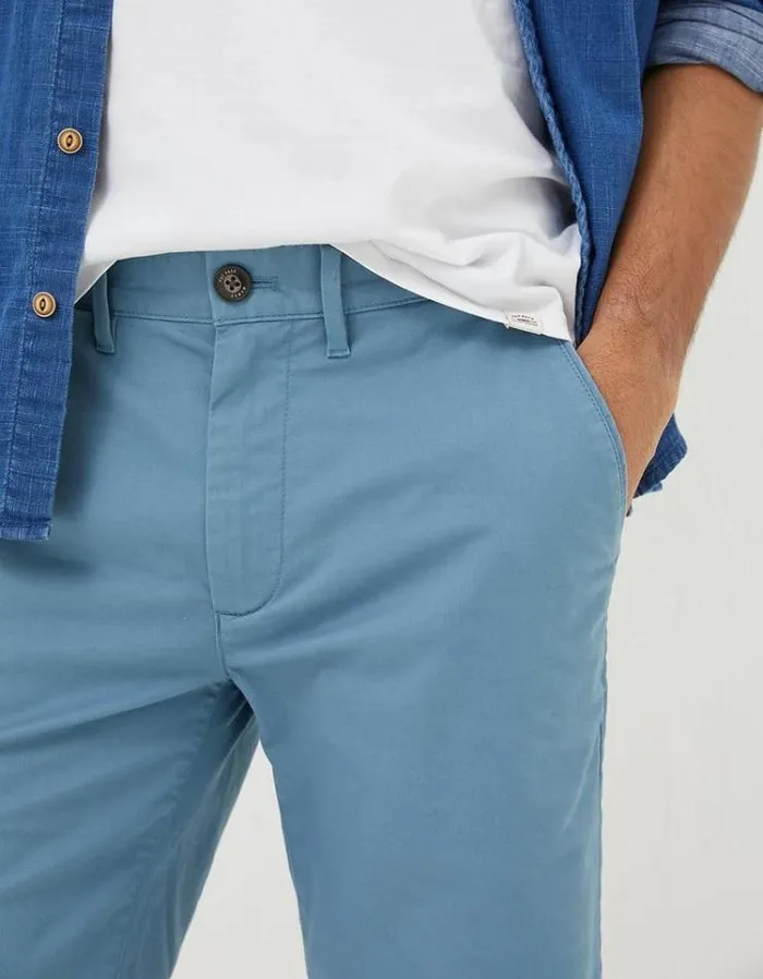 Men FatFace Shorts Mawes Chino Shorts Washed Blue