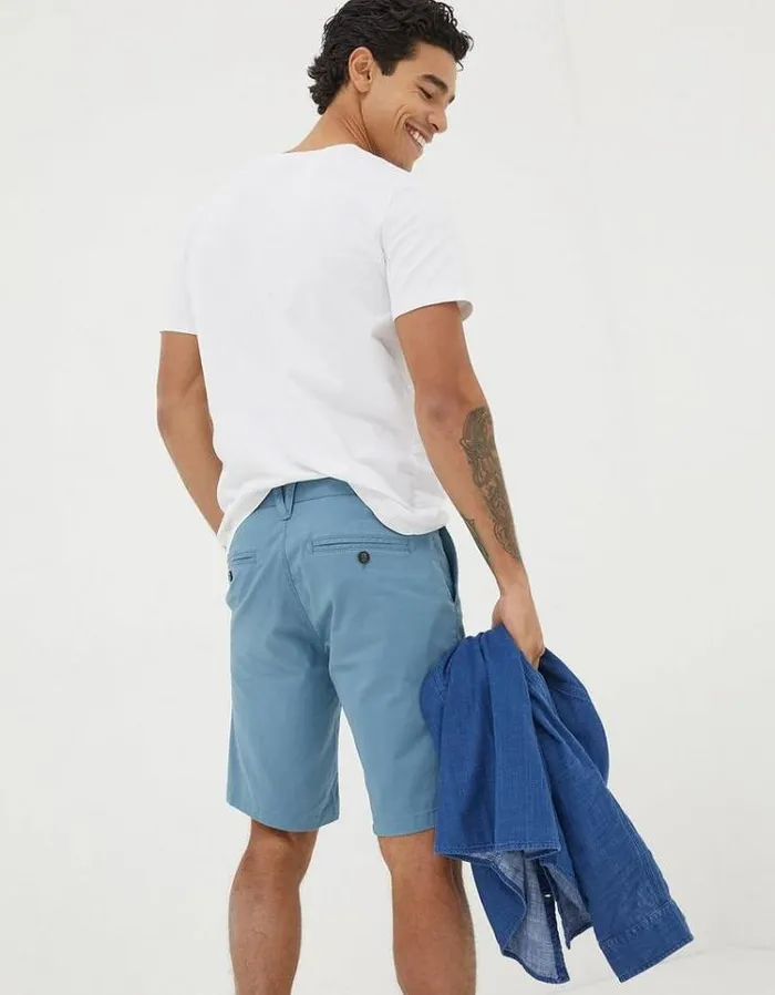 Men FatFace Shorts Mawes Chino Shorts Washed Blue