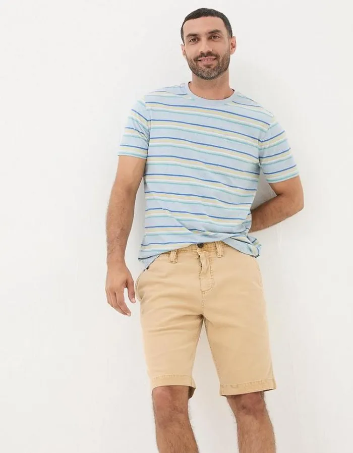 Men FatFace Shorts Stow Mineral Dye Chino Shorts Natural