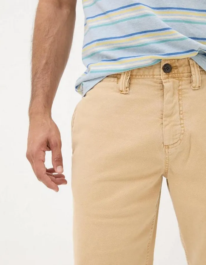 Men FatFace Shorts Stow Mineral Dye Chino Shorts Natural