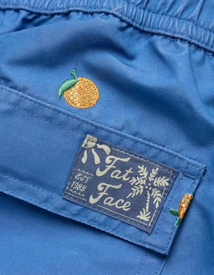 Men FatFace Swimwear Trevose Orange Swim Shorts Light Blue