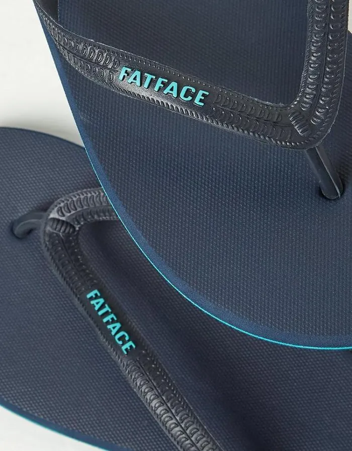 Men FatFace Vacation Shop Henley Flip Flops Navy
