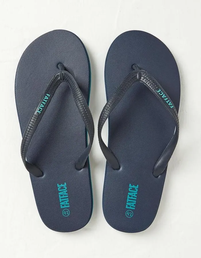 Men FatFace Vacation Shop Henley Flip Flops Navy