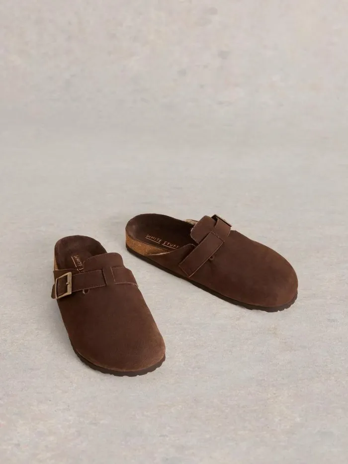 Men Freddy Leather Footbed Dark Brown White Stuff Shoes