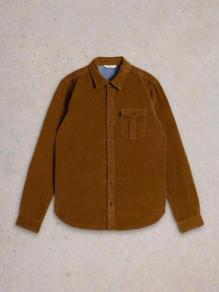 Men Griffin Cord Shirt Mid Brown White Stuff Shirts Men Griffin Cord Shirt Mid Brown White Stuff Shirts