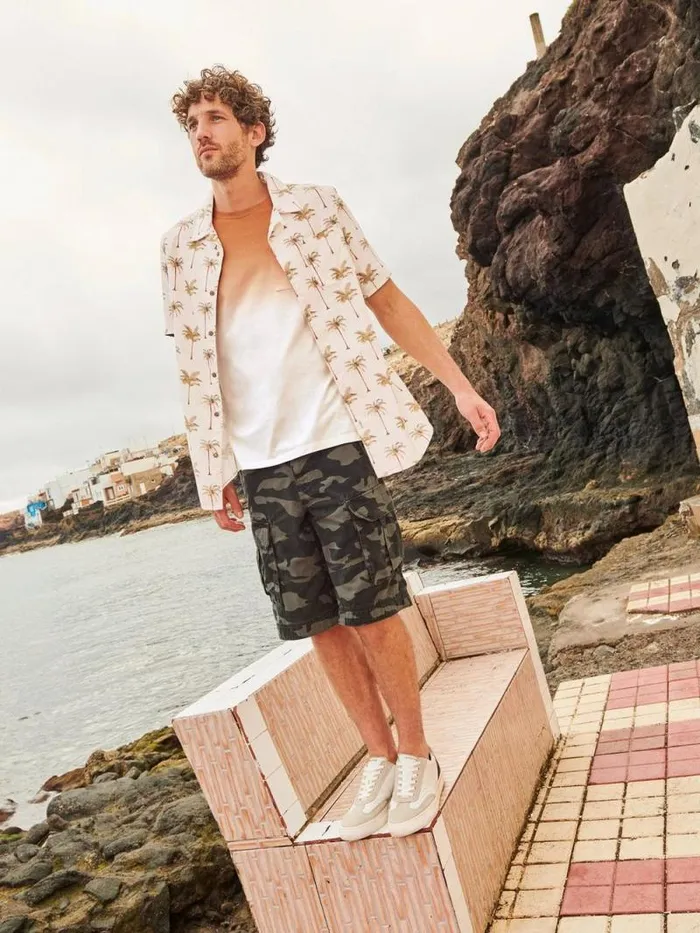 Men Halsall Organic Cargo Short Green Multi White Stuff Shorts