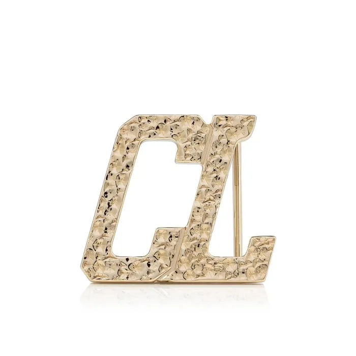 Men Happy Rui CL Logo Belt Buckle Belt Buckle 8211 Hammered Metal 8211 Gold Christian Louboutin Belts