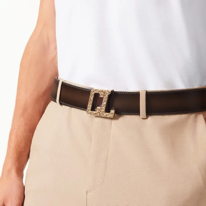 Men Happy Rui CL Logo Belt Buckle Belt Buckle 8211 Hammered Metal 8211 Gold Christian Louboutin Belts