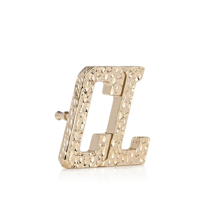 Men Happy Rui CL Logo Belt Buckle Belt Buckle 8211 Hammered Metal 8211 Gold Christian Louboutin Belts