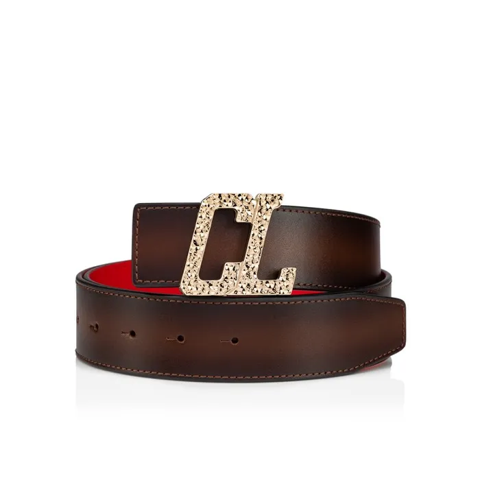 Men Happy Rui CL Logo Belt Buckle Belt Buckle 8211 Hammered Metal 8211 Gold Christian Louboutin Belts