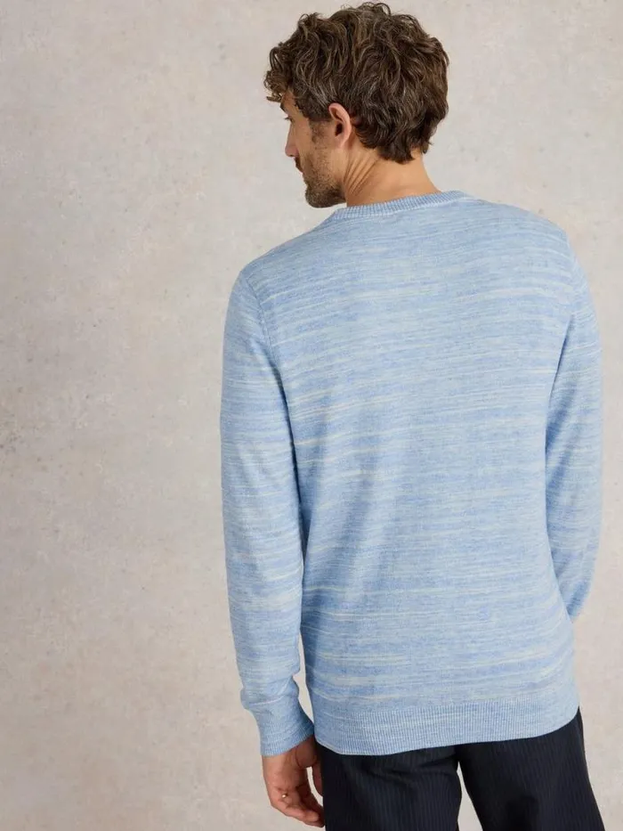 Men Henderson Spacedye Jumper Light Blue White Stuff Knitwear