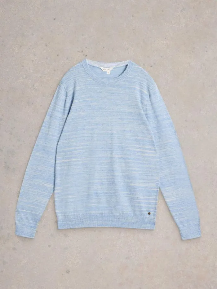 Men Henderson Spacedye Jumper Light Blue White Stuff Knitwear