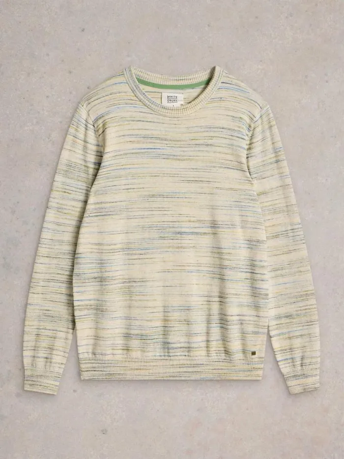 Men Henderson Spacedye Jumper Natural Multi White Stuff Knitwear