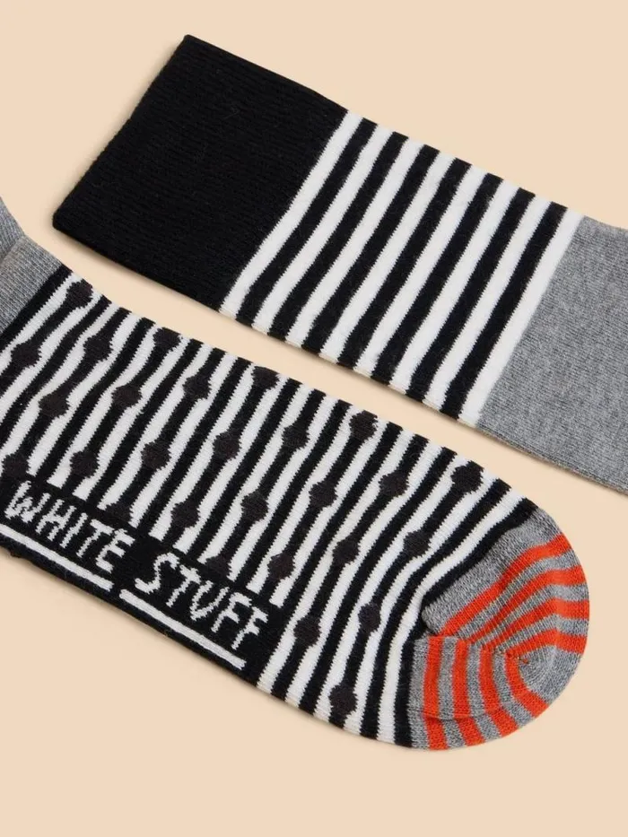 Men Hotch Potch Ankle Sock Grey Multi White Stuff Socks