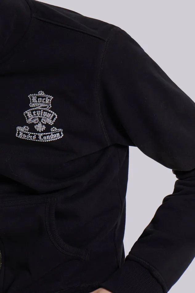 Men Jaded London Shop Rock Revival Diamante Mini Monster Hoodie Loungewear