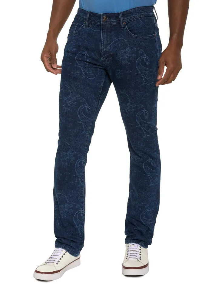 Men Jeans and Pants Robert Graham JASON DENIM PANT Dark Indigo
