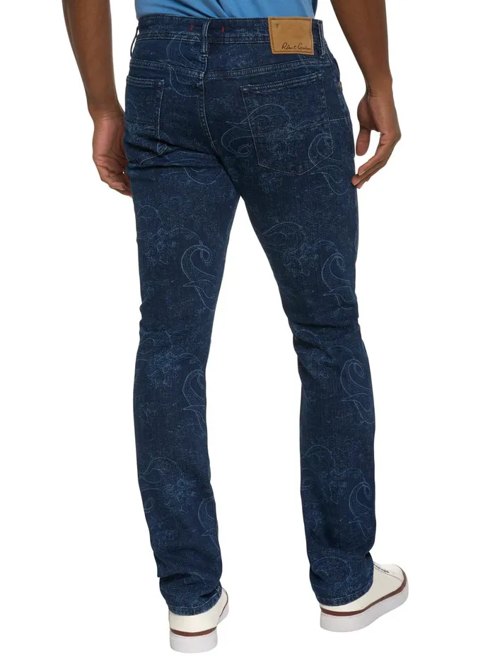 Men Jeans and Pants Robert Graham JASON DENIM PANT Dark Indigo