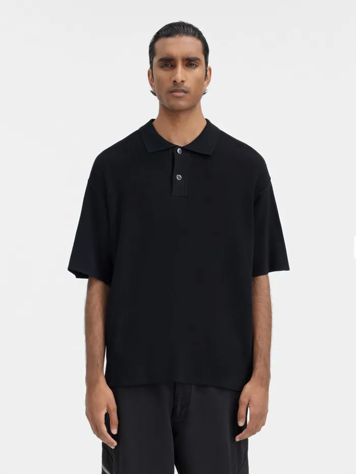 Men Knits JACQUEMUS The Knit Polo Shirt Black