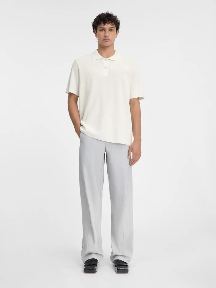 Men Knits JACQUEMUS The Knit Polo Shirt Offwhite