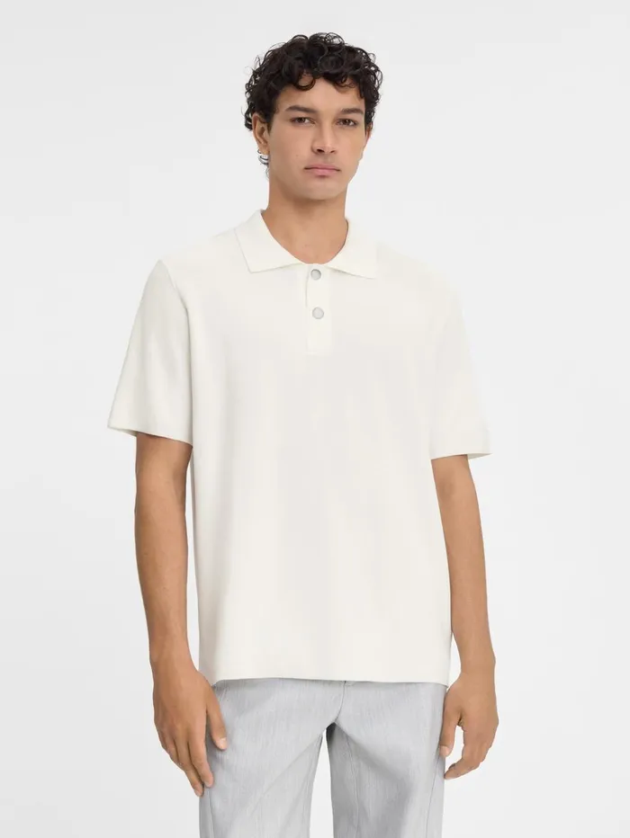 Men Knits JACQUEMUS The Knit Polo Shirt Offwhite Men Knits JACQUEMUS The Knit Polo Shirt Offwhite