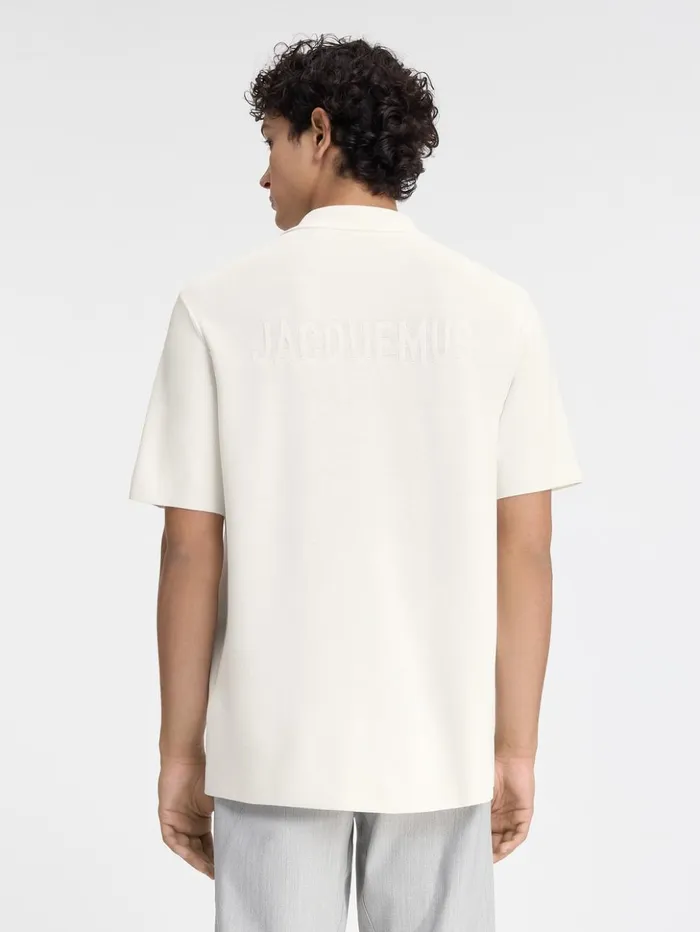 Men Knits JACQUEMUS The Knit Polo Shirt Offwhite Men Knits JACQUEMUS The Knit Polo Shirt Offwhite
