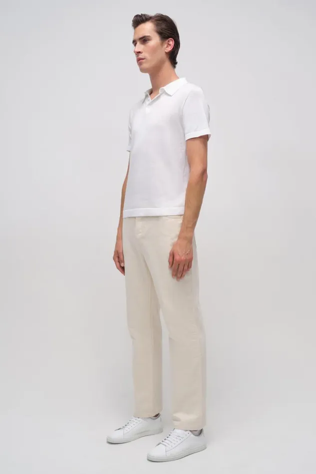 Men Knitwear Jonathan Simkhai Barron Polo Ivory Polo Shirt Men Knitwear Jonathan Simkhai Barron Polo Ivory Polo Shirt