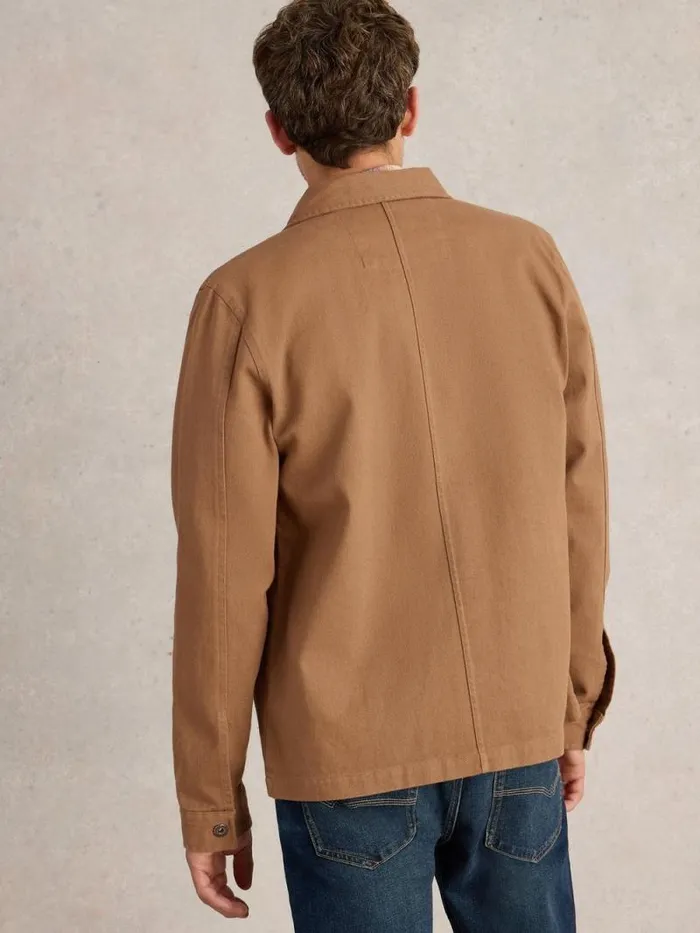 Men Kynman Workwear Cotton Jacket Dark Tan White Stuff Coats and Jackets