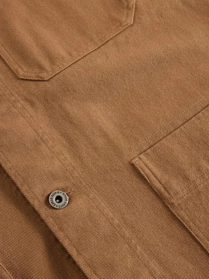Men Kynman Workwear Cotton Jacket Dark Tan White Stuff Coats and Jackets
