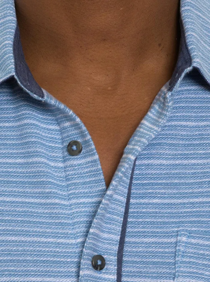Men Long Sleeve Button Down Shirts Robert Graham ADLER LONG SLEEVE BUTTON FRONT KNIT SHIRT Light Blue