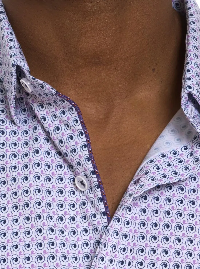 Men Long Sleeve Button Down Shirts Robert Graham KENSINGER MOTION LONG SLEEVE KNIT BUTTON DOWN SHIRT Lavender