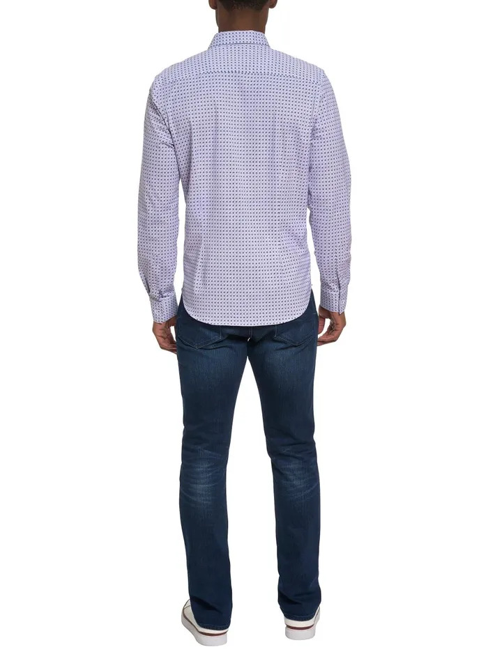 Men Long Sleeve Button Down Shirts Robert Graham KENSINGER MOTION LONG SLEEVE KNIT BUTTON DOWN SHIRT Lavender