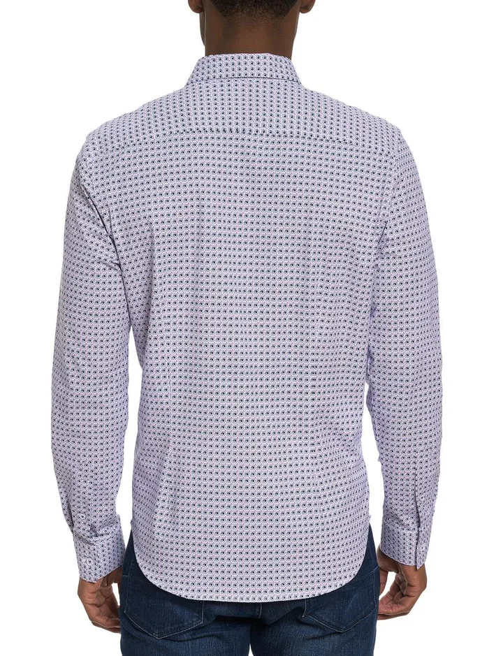 Men Long Sleeve Button Down Shirts Robert Graham KENSINGER MOTION LONG SLEEVE KNIT BUTTON DOWN SHIRT Lavender