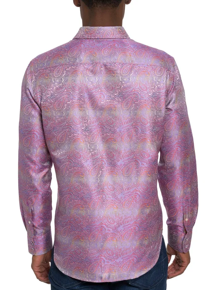 Men Long Sleeve Button Down Shirts Robert Graham LIMITED EDITION SOPHISTICATE LONG SLEEVE BUTTON DOWN SHIRT Light Pink