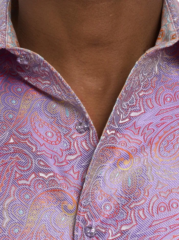 Men Long Sleeve Button Down Shirts Robert Graham LIMITED EDITION SOPHISTICATE LONG SLEEVE BUTTON DOWN SHIRT Light Pink