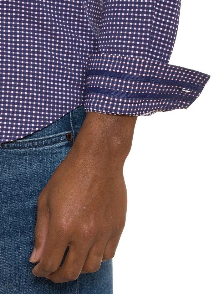 Men Long Sleeve Button Down Shirts Robert Graham LONARDO MOTION LONG SLEEVE BUTTON DOWN SHIRT Blue