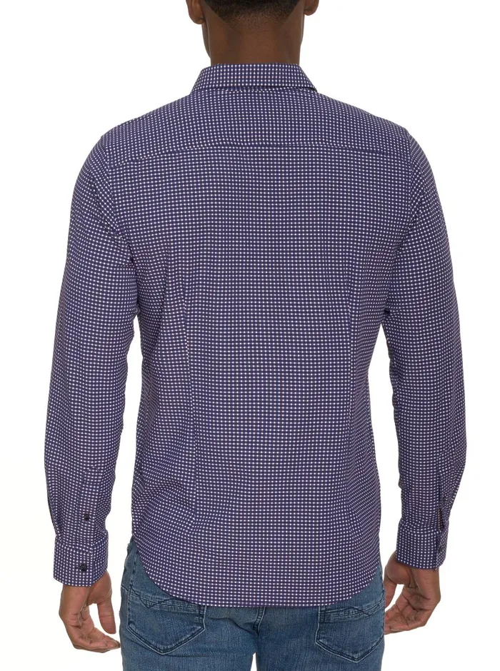Men Long Sleeve Button Down Shirts Robert Graham LONARDO MOTION LONG SLEEVE BUTTON DOWN SHIRT Blue