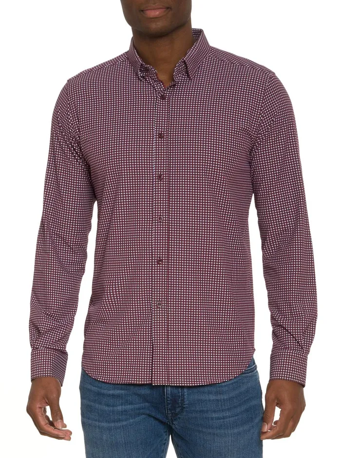 Men Long Sleeve Button Down Shirts Robert Graham LONARDO MOTION LONG SLEEVE BUTTON DOWN SHIRT Blue