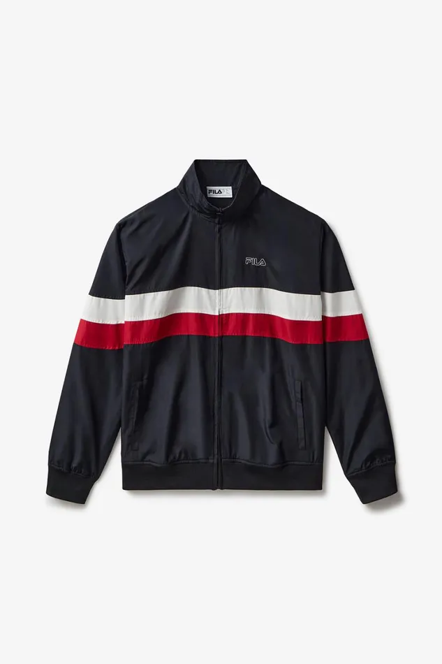 Men Matching Sets Fila Full Zip Woven Track Jacket 014 Blackwhiterio Red