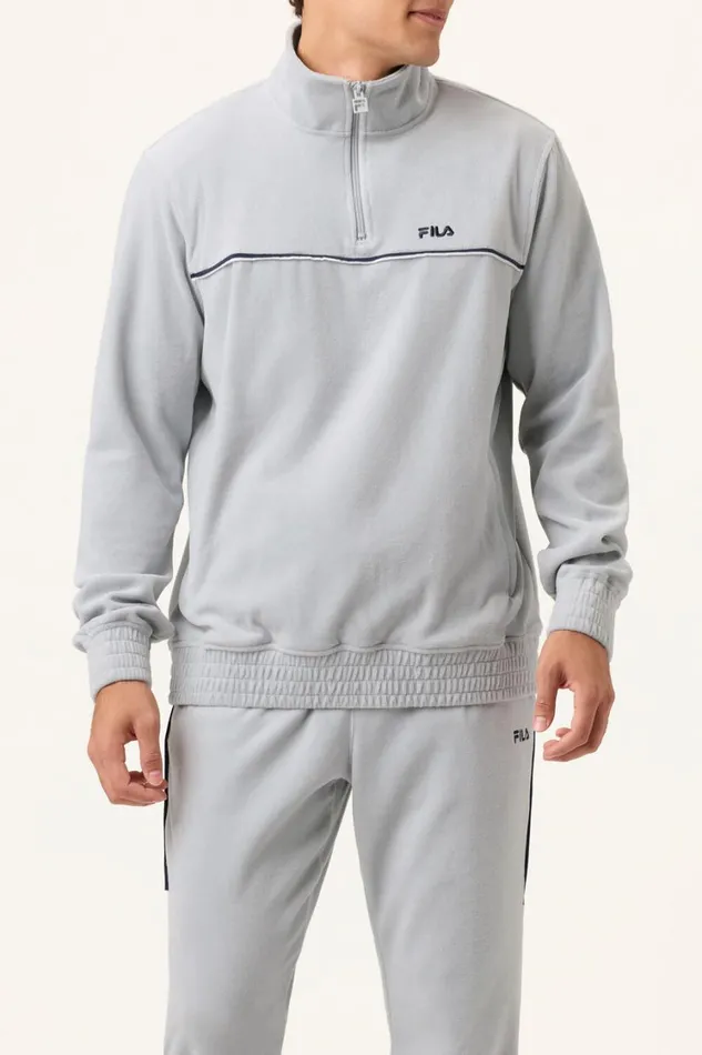 Men Matching Sets Fila Velour Track Jacket 068 Highrisefila Navywhite