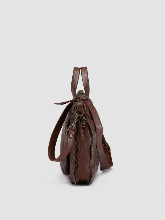 Men Officine Creative Accessories HELMET 046 Brown Leather Briefcase