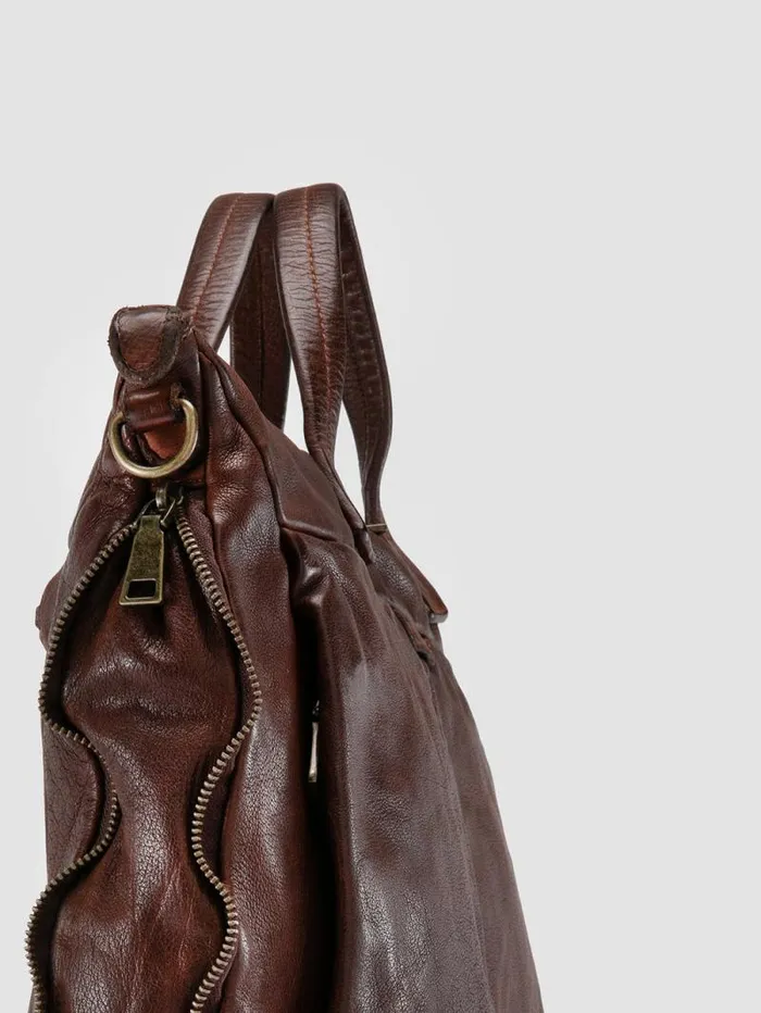Men Officine Creative Accessories HELMET 046 Brown Leather Briefcase