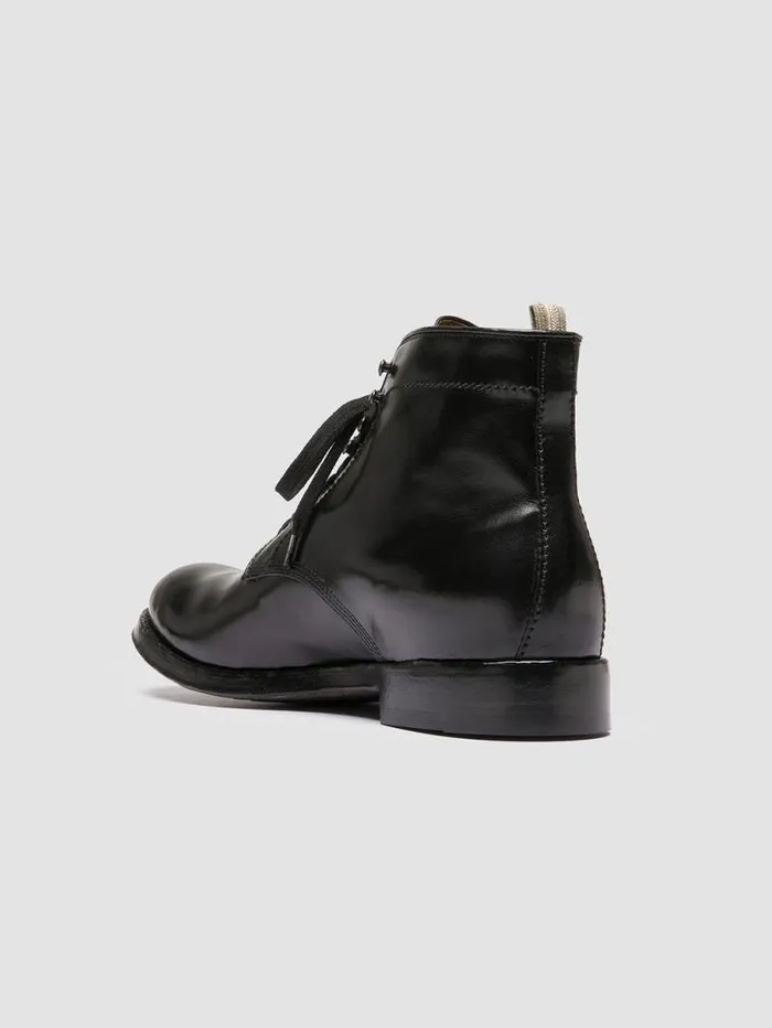 Men Officine Creative Footwear ADMIRAL 004 Black Leather Laceup Boots Men Officine Creative Footwear ADMIRAL 004 Black Leather Laceup Boots